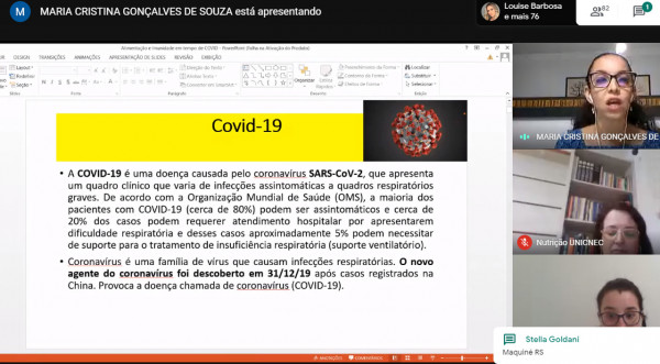 Curso de Nutrição realiza palestra online sobre Alimentação e Imunidade