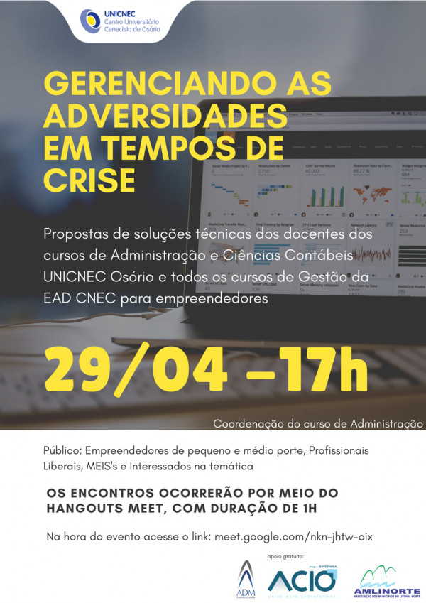 UNICNEC Osório lança projeto visando reduzir os impactos da crise econômica