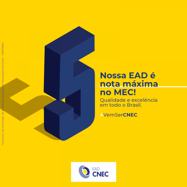 EAD CNEC é recredenciada com nota máxima do MEC