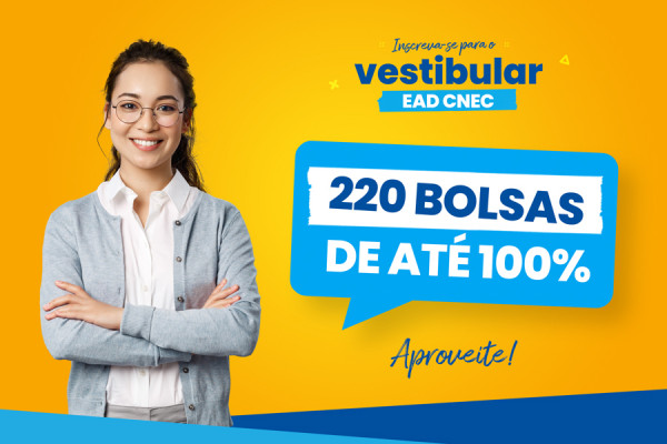 CNEC oferta 220 bolsas de 50% e 100% para graduação EaD